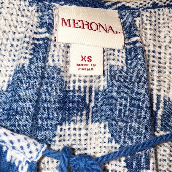 Merona | Blue/White Blouse XS - Picture 2 of 4